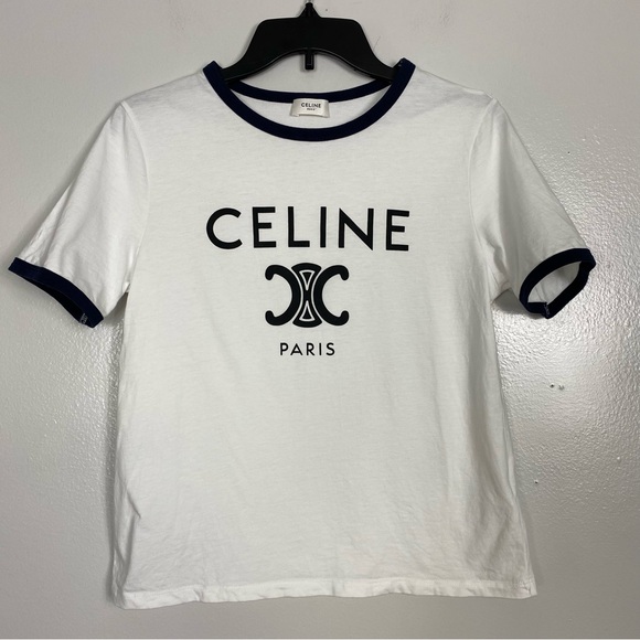 Celine Tops - CELINE PARIS T-SHIRT IN COTTON JERSEY